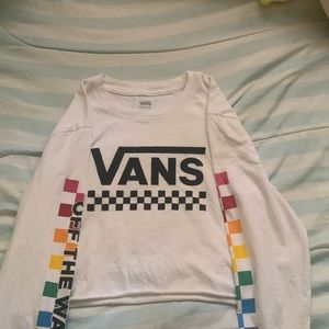 Vans Cropped Rainbow Checkered Long Sleeve